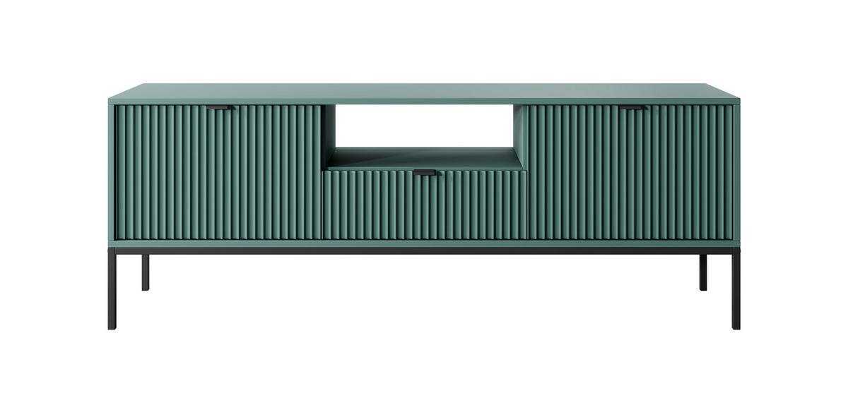 TV-SCHRANK Font 154x56x39 cm - Lowboard mit Stauraum - Tv Ständer aus Laminierter Spanplatte - Grün - Grün, Holzwerkstoff (154/56/39cm) - Chilly