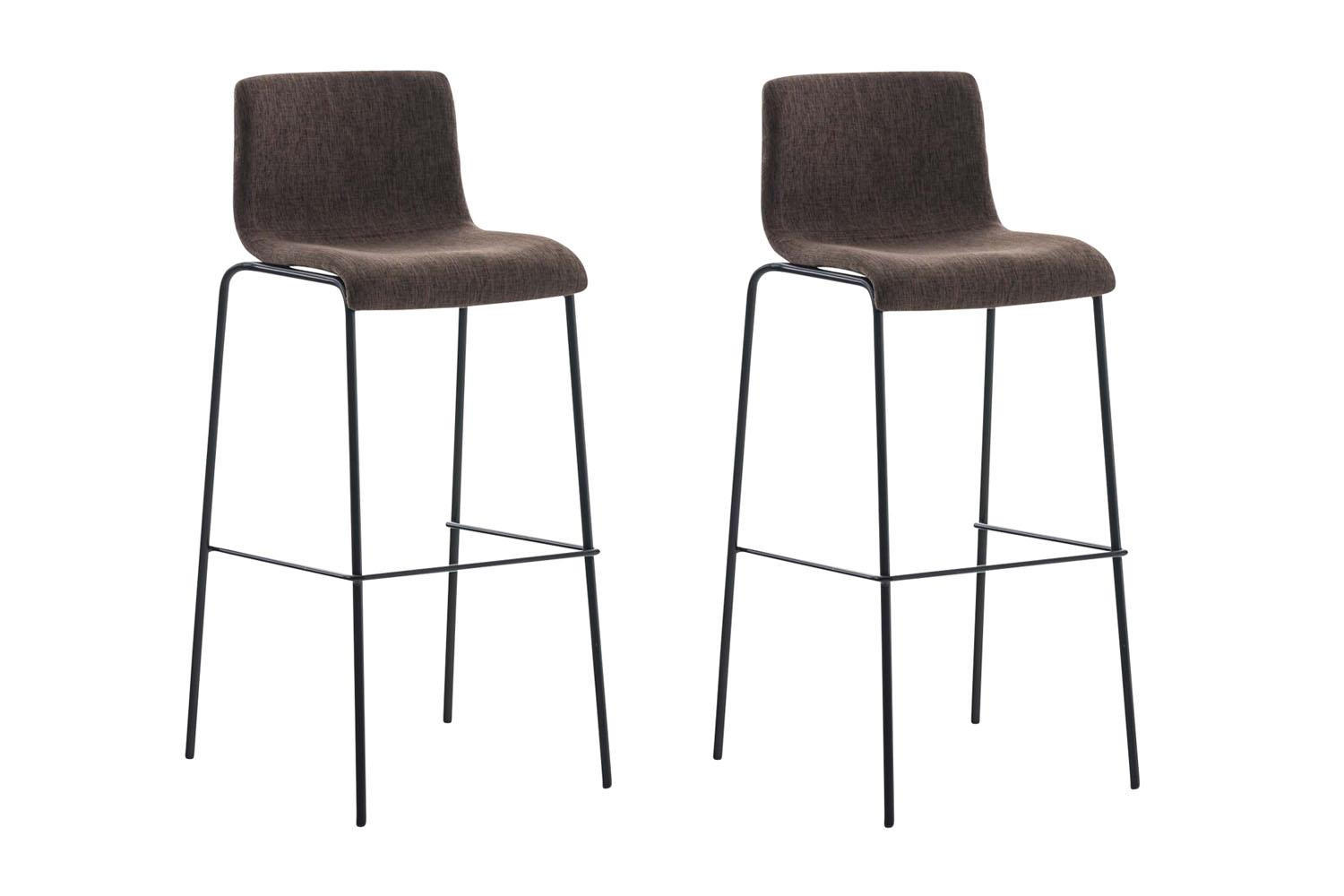 BARHOCKER 2er Set Stoff braun - Schwarz/Braun, Textil/Metall (43/100/48cm) - CLP