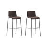 BARHOCKER 2er Set Stoff braun - Schwarz/Braun, Textil/Metall (43/100/48cm) - CLP