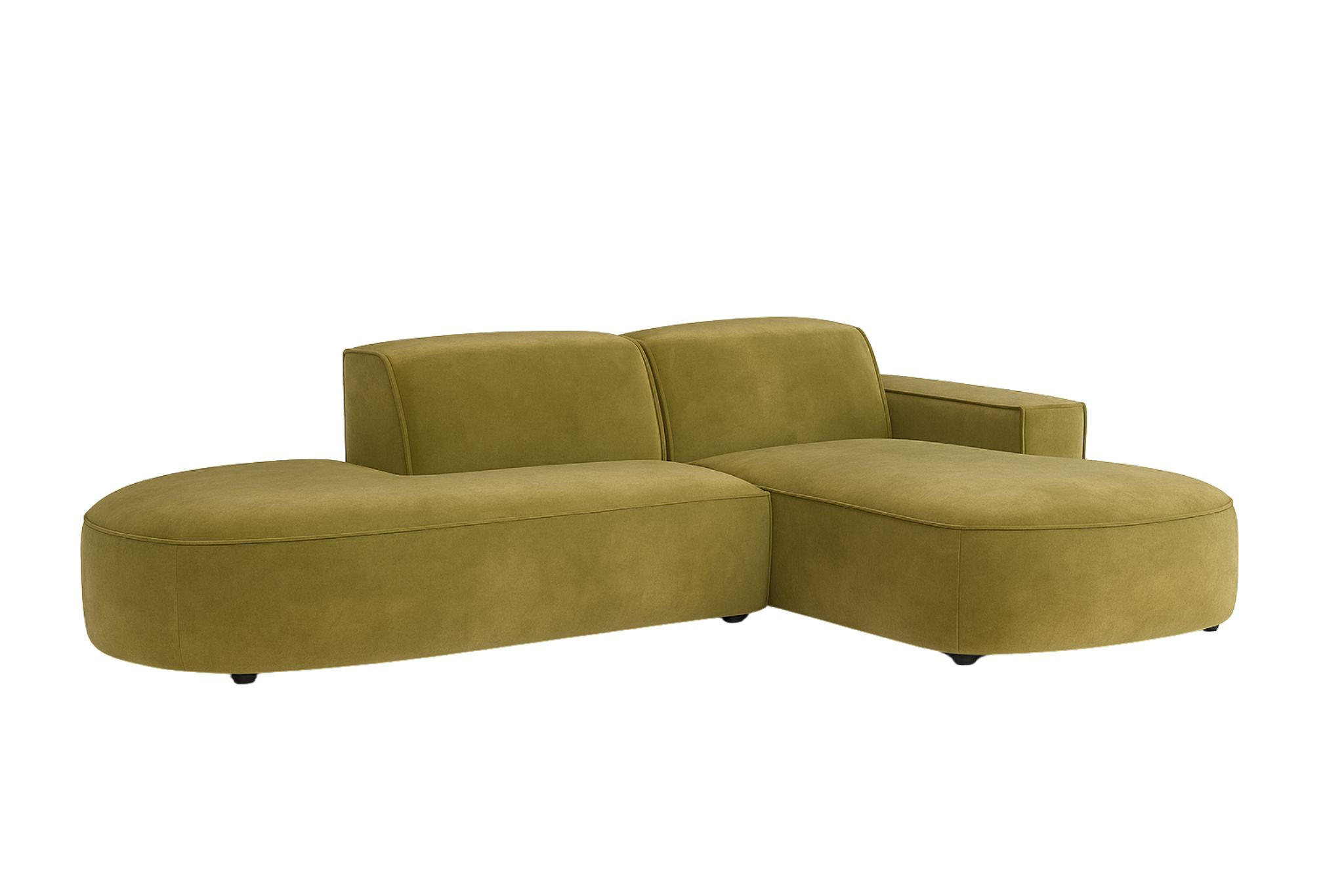 ECKSOFA Cursal Atelier, Stoff Salvador, Olive, Rechts - Olivgrün, Holz (284/166cm) - Kaiser Möbel