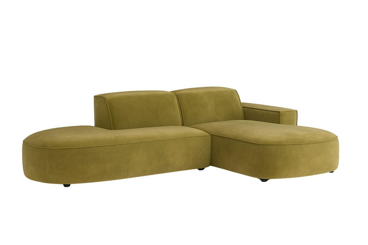 ECKSOFA Cursal Atelier, Stoff Salvador, Olive, Rechts - Olivgrün, Holz (284/166cm) - Kaiser Möbel