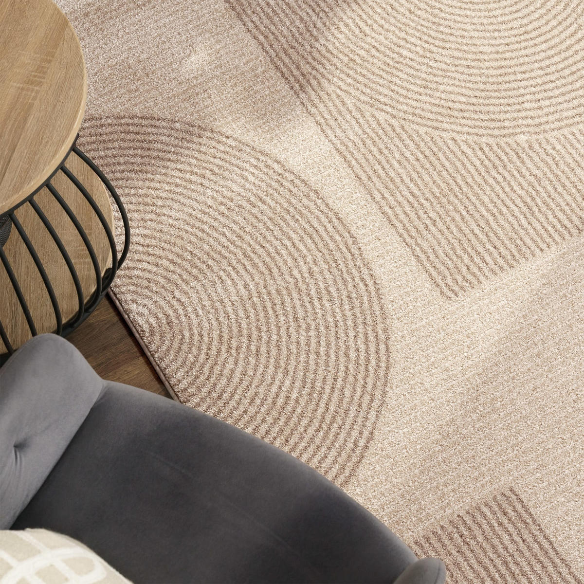 KURZFLORTEPPICH, geometrisch, Creme, 160 x 230 cm - Beige, Textil (230/160cm) - KADIMA DESIGN