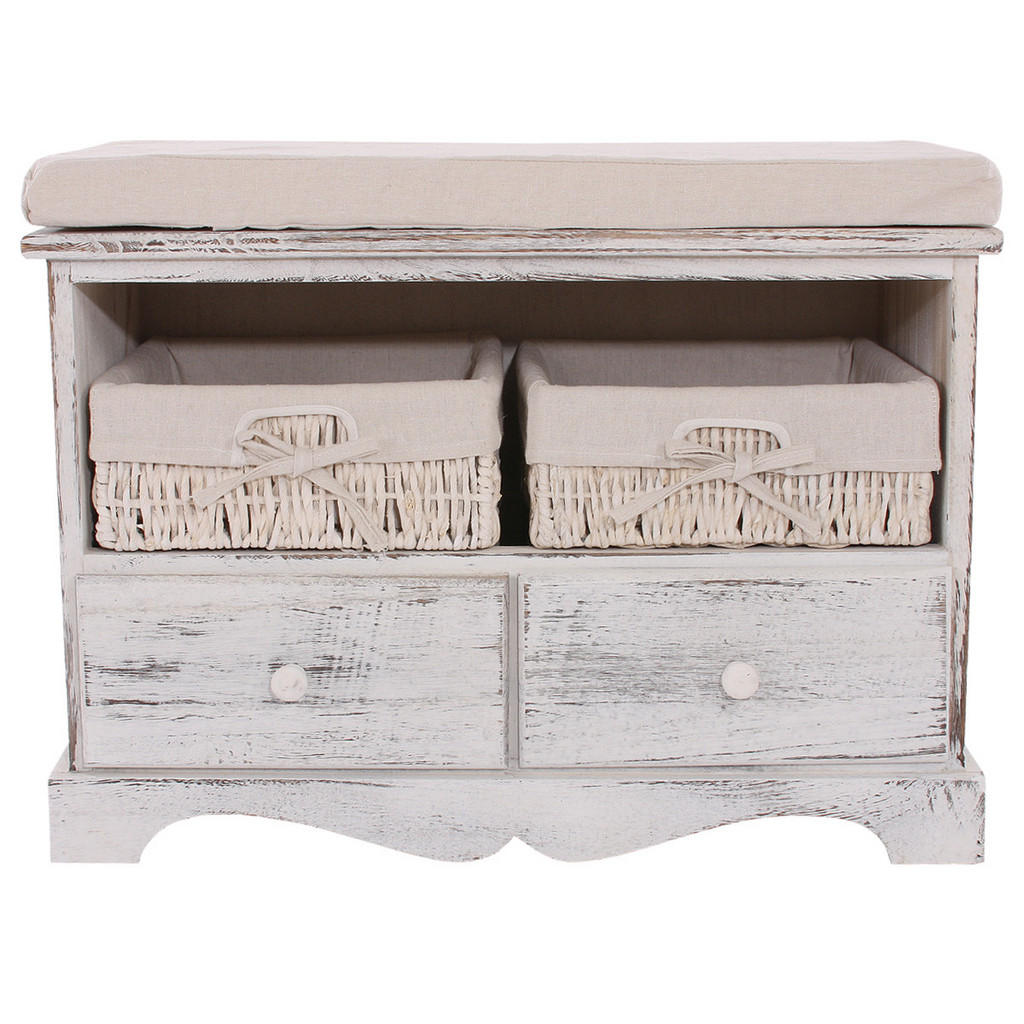 Thumbnail - MCW Sitzbank, Weiß, Holz, 62x42x33 cm, Garderobe, Garderobenbänke, Garderobenbänke