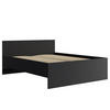 BETT Maxivo Schwarz, mit hohem Kopfteil und Holzrahmen - Schwarz, Holzwerkstoff (160/200cm) - Bettso