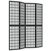 PARAVENT 4-teilig Japanischer Stil Faltbar 160/170 Cm Schwarz - Schwarz, Holz (160/170/0.1cm) - vidaXL