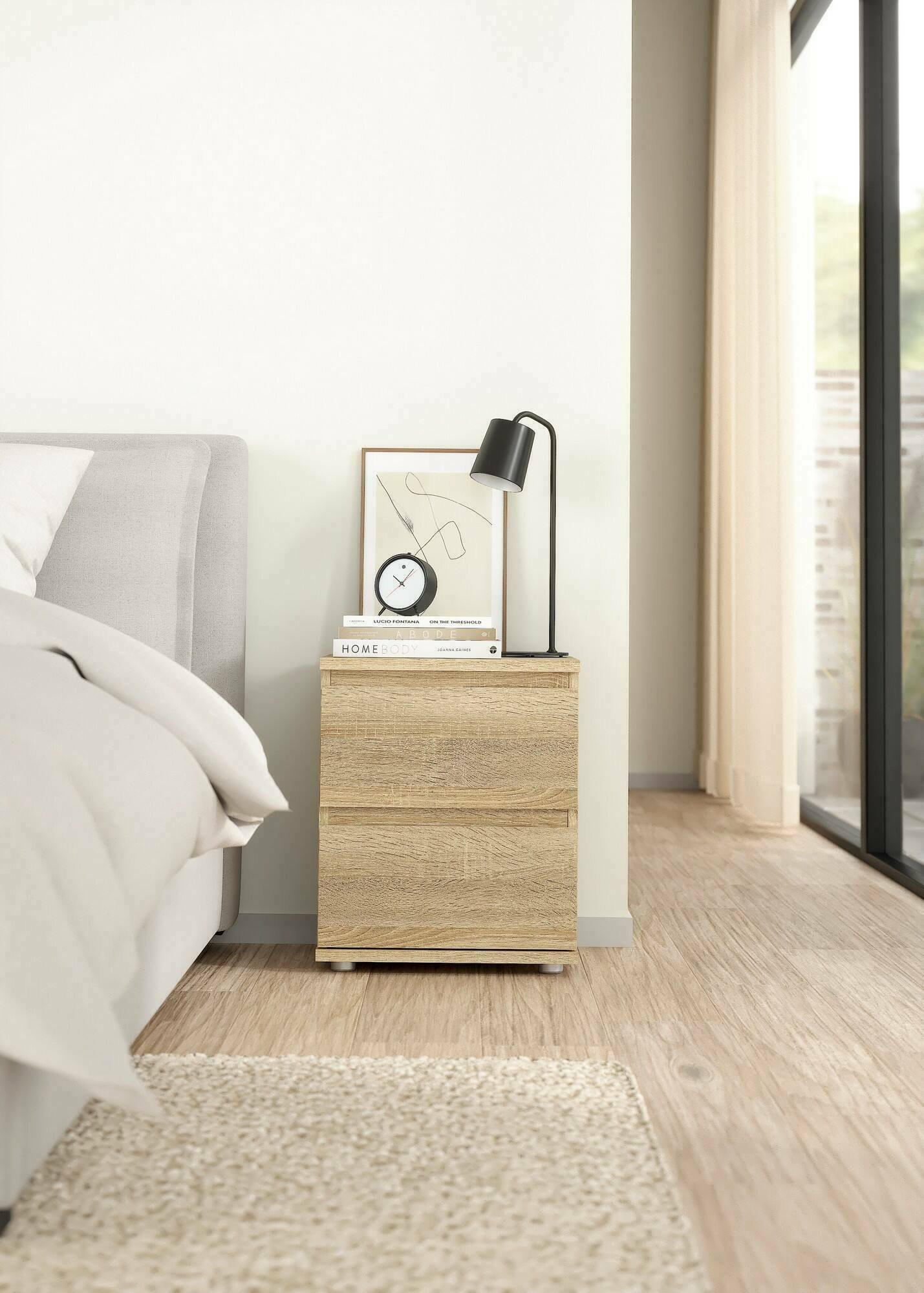 NACHTTISCH Eiche 34/40.2/48.2 cm - Braun, Holzwerkstoff (40.2/48.2/34cm) - DMORA