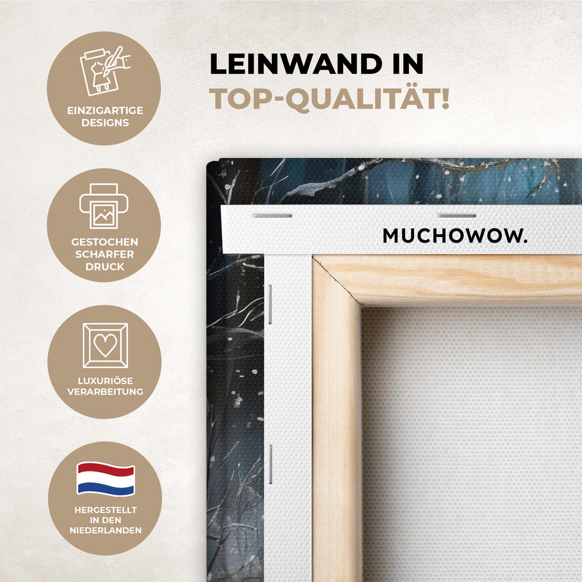 LEINWANDBILD Schneemann - Schnee - Winter - Wald 30x20 cm - Hellblau, Textil (30/20cm) - MuchoWow