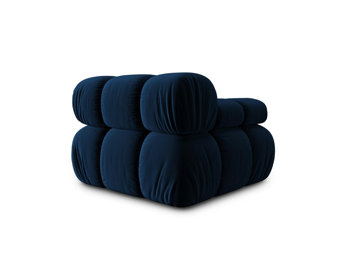 MODUL links Bellis aus Samt königsblau - Dunkelblau, Textil (94/70/94cm) - Micadoni