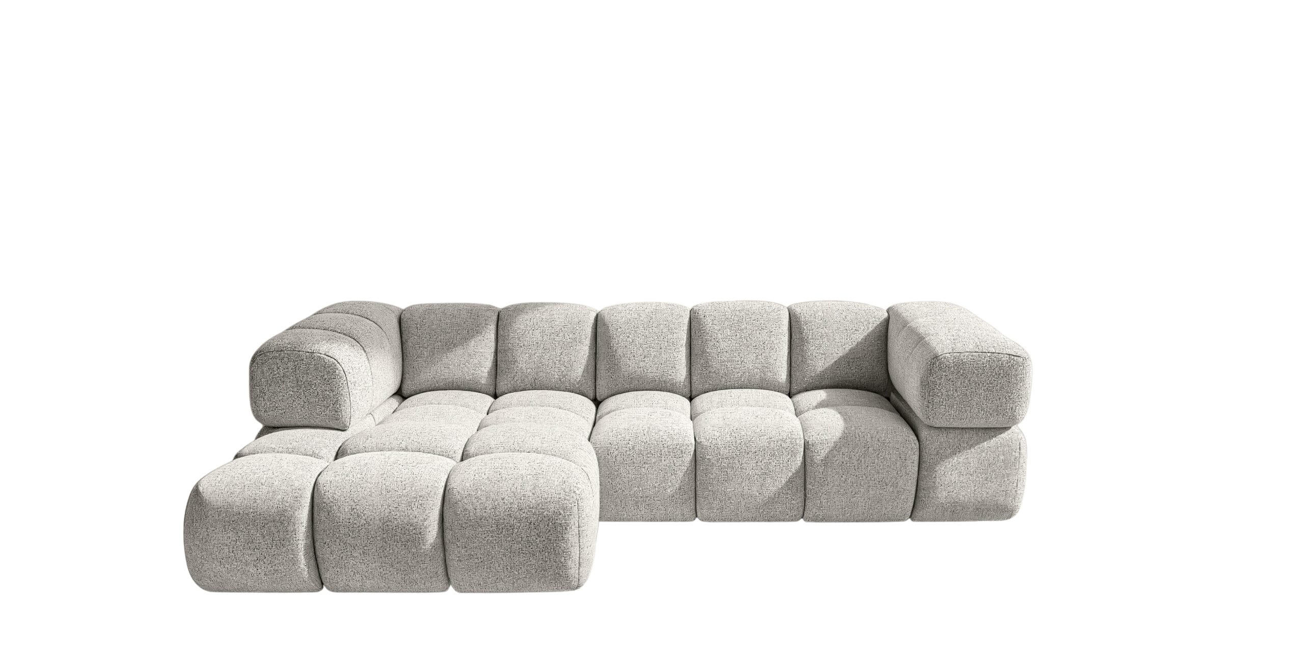 ECKSOFA L-Form Averro, stoff Puente, Hellgrau, Links - Hellgrau, Holz (280/150cm) - Kaiser Möbel