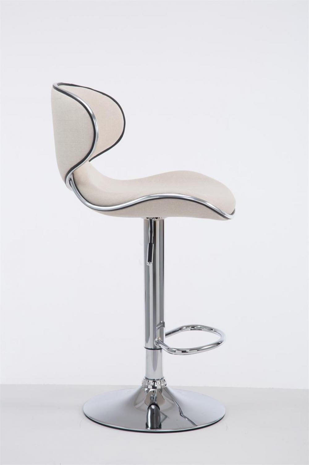 BARHOCKER Stoff creme - Chromfarben/Creme, Textil/Metall (46/88/49cm) - CLP
