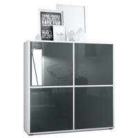 HIGHBOARD Cuba Türen in Grau Hochglanz - Grau, Holzwerkstoff (104/105.5/35.5cm) - Vladon