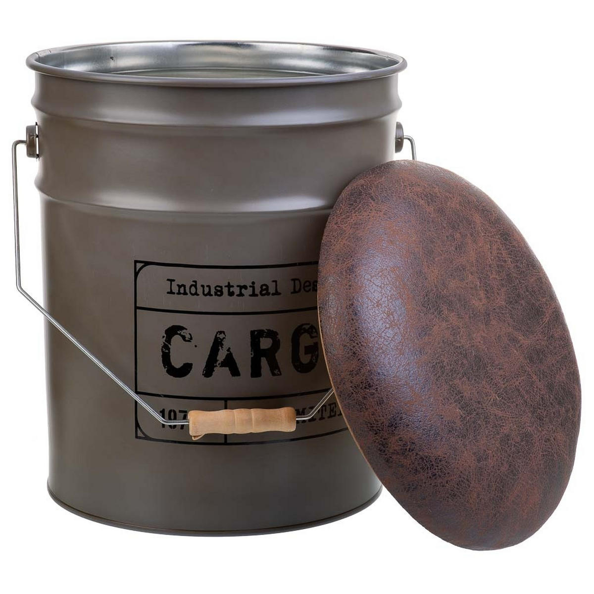 HOCKER aus Metall, grau, 31x35cm - Braun, Metall (40/31/35cm) - Wanderlust