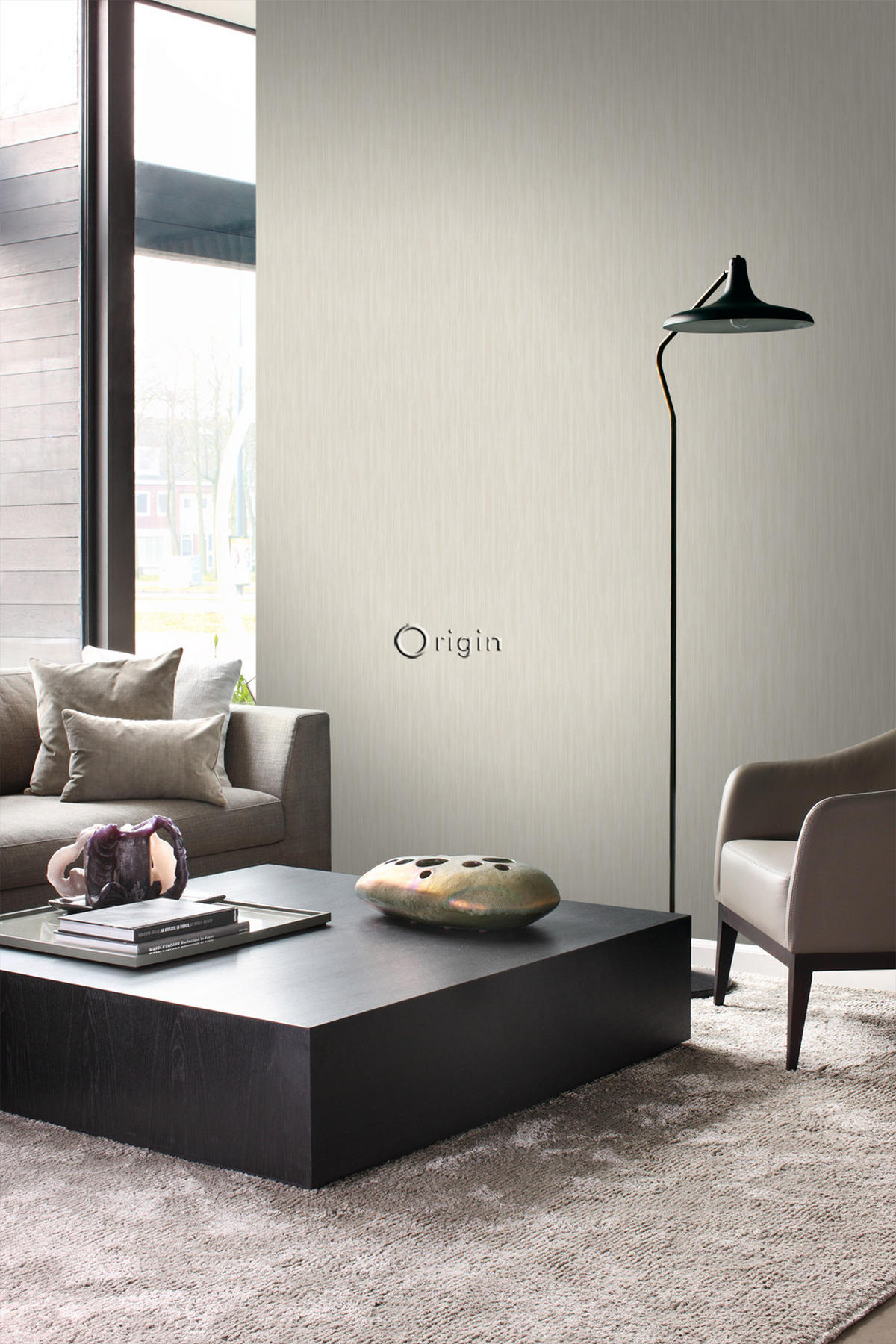TAPETE feine Streifen 53 cm x 10.05 m - Grau, Papier (53/1000cm) - Origin Wallcoverings