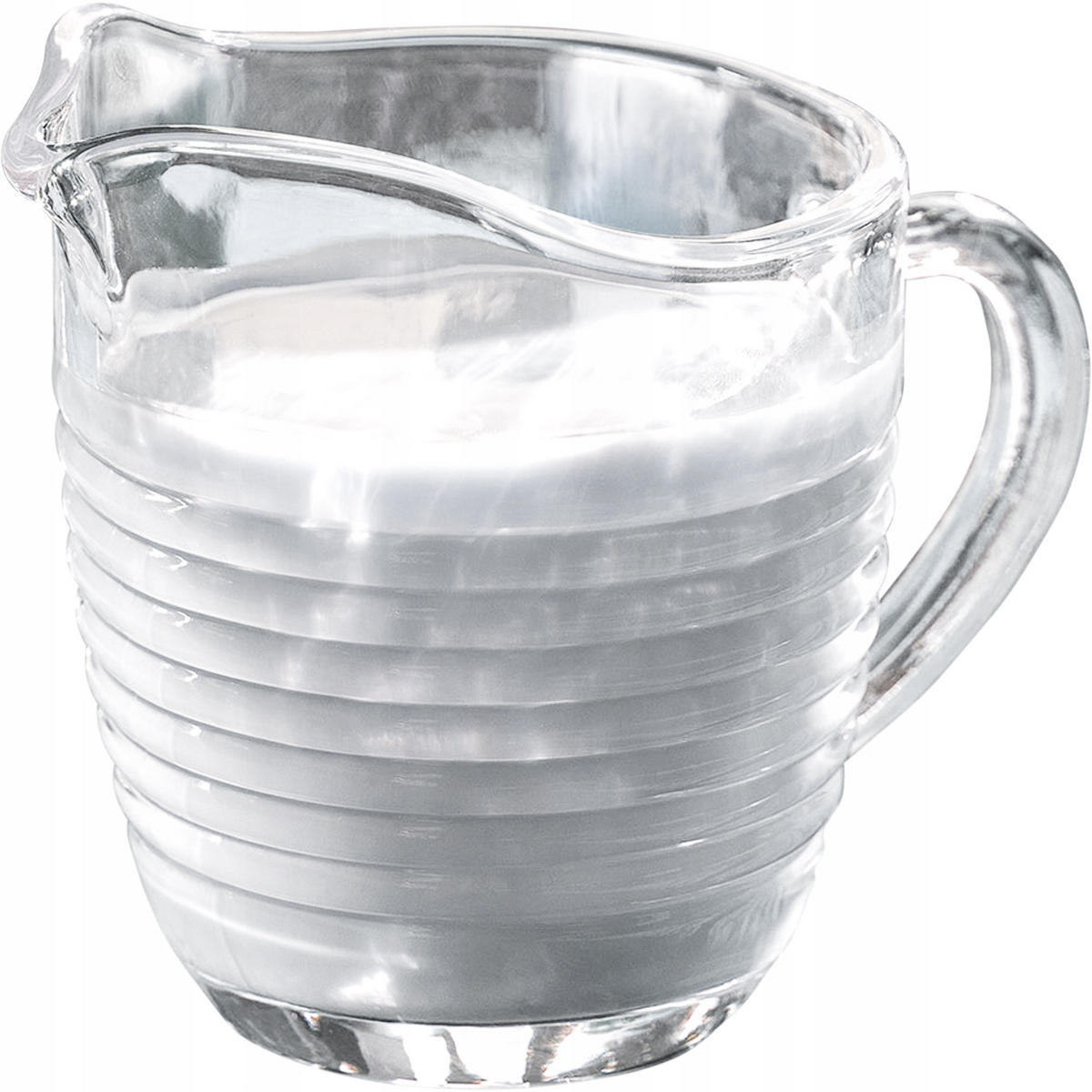 GLASKANNE für Milch, 200 ml, gestreift - Transparent, Glas (0.2L) - KADAX