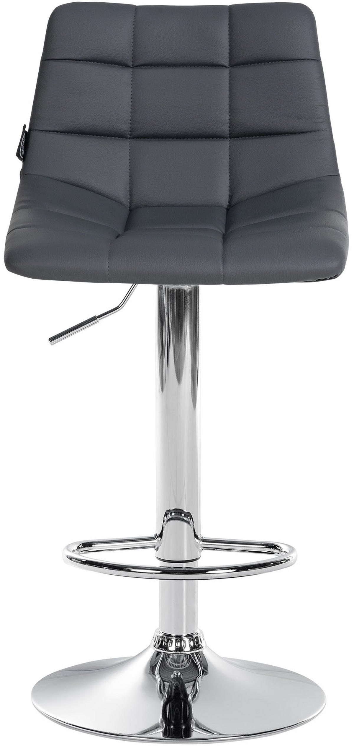 BARHOCKER 2er Set James Kunstleder chrom grau - Chromfarben/Grau, Kunststoff/Metall (43/108.5/46.5cm) - TPFLiving
