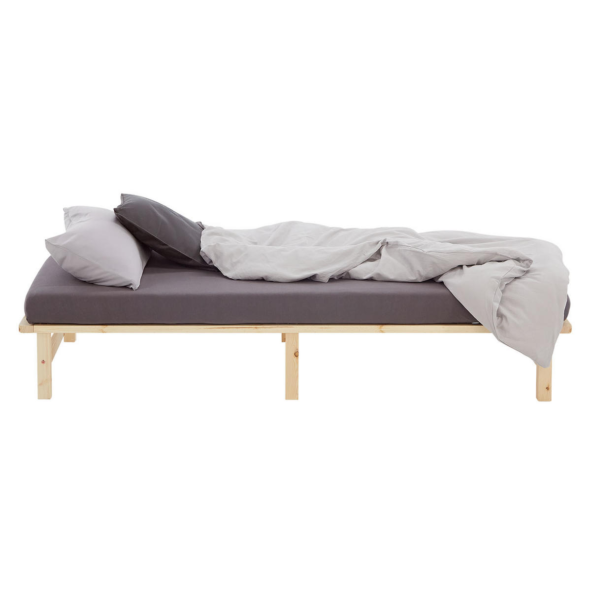 HOLZBETT 100/200 cm natur - Braun, Holz (100/200cm) - Homestyle4u