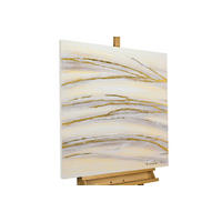 OLEJOMAĽBA 80/80 cm, Mesto a architektúra - zlatá, drevo/textil (80/80cm) - KUNSTLOFT
