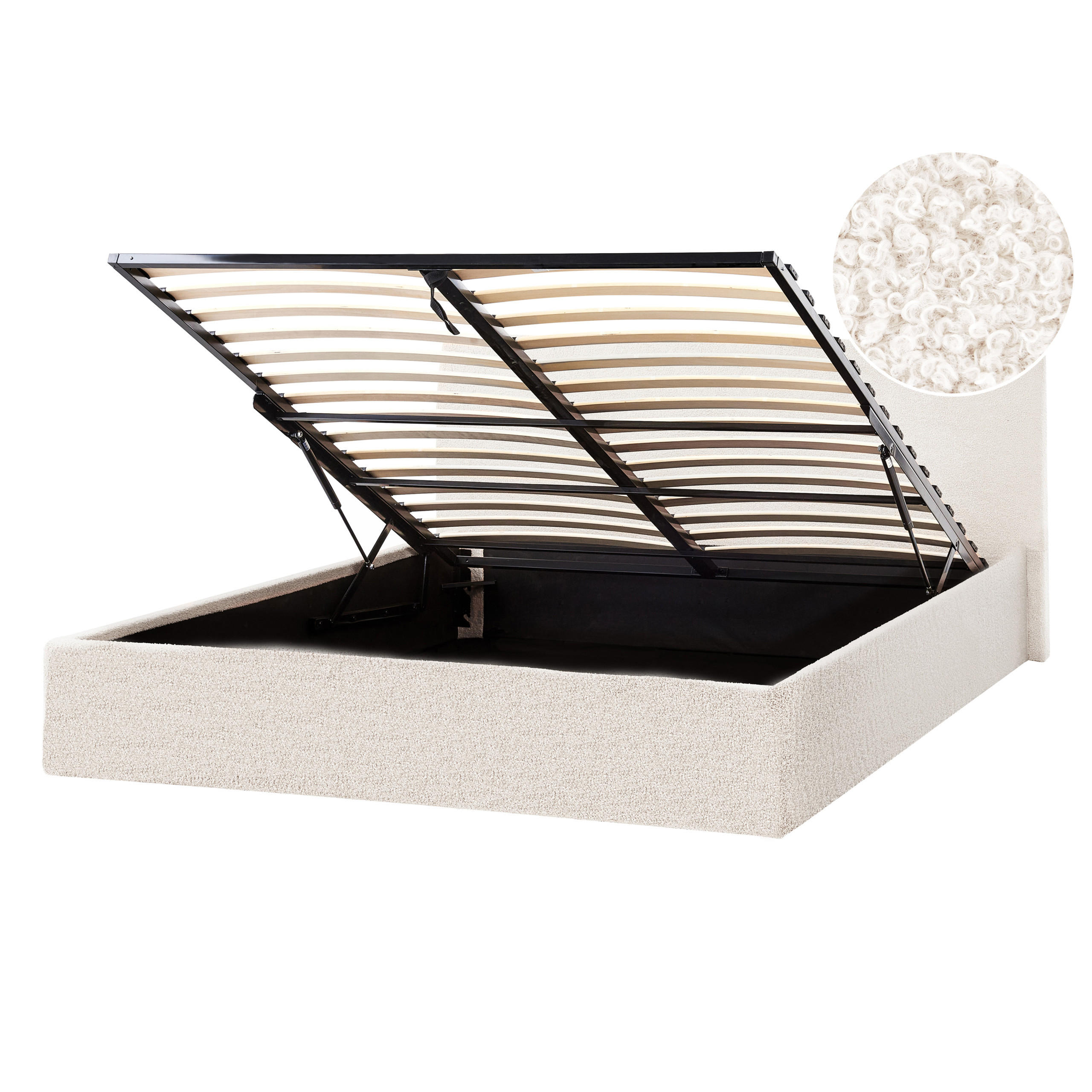Beliani Bett Creme 140x200 cm