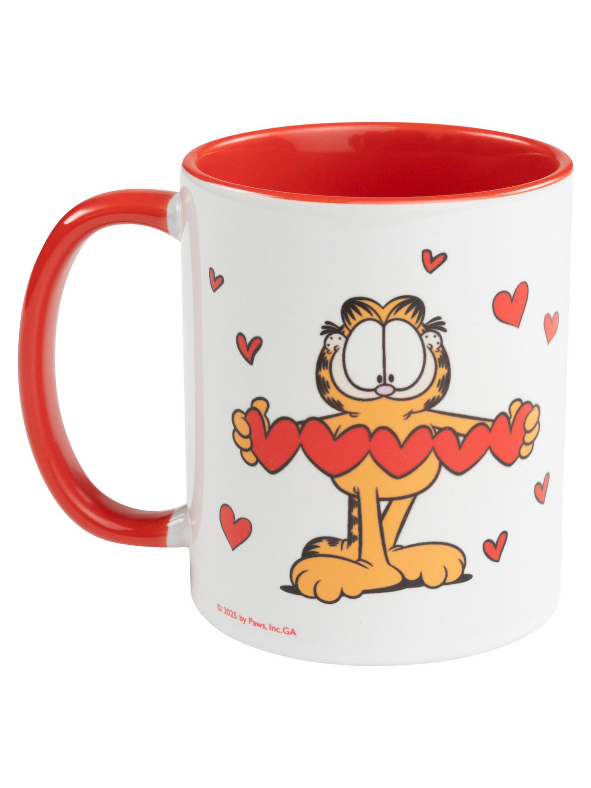 KAFFEEBECHER Garfield Hearts Weiß/Rot 320 ml - Multicolor, Keramik (0.32L) - United Labels
