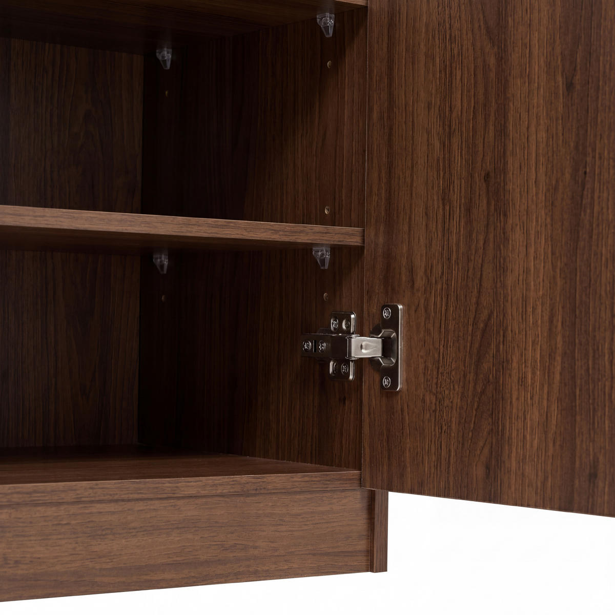 GARDEROBE Garderobenmöbel mit Spiegel, Sitzbank und Haken, MDF Stauraum Flur Organizer vertikale Rillen modern - Walnussfarben, Holzwerkstoff (100/180/35cm) - EVRYAE