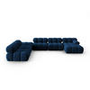 MODULARES-PANORAMASOFA links Bellis aus Samt königsblau 7 Sitzplätze - Blau, Textil (282/63/379cm) - Micadoni