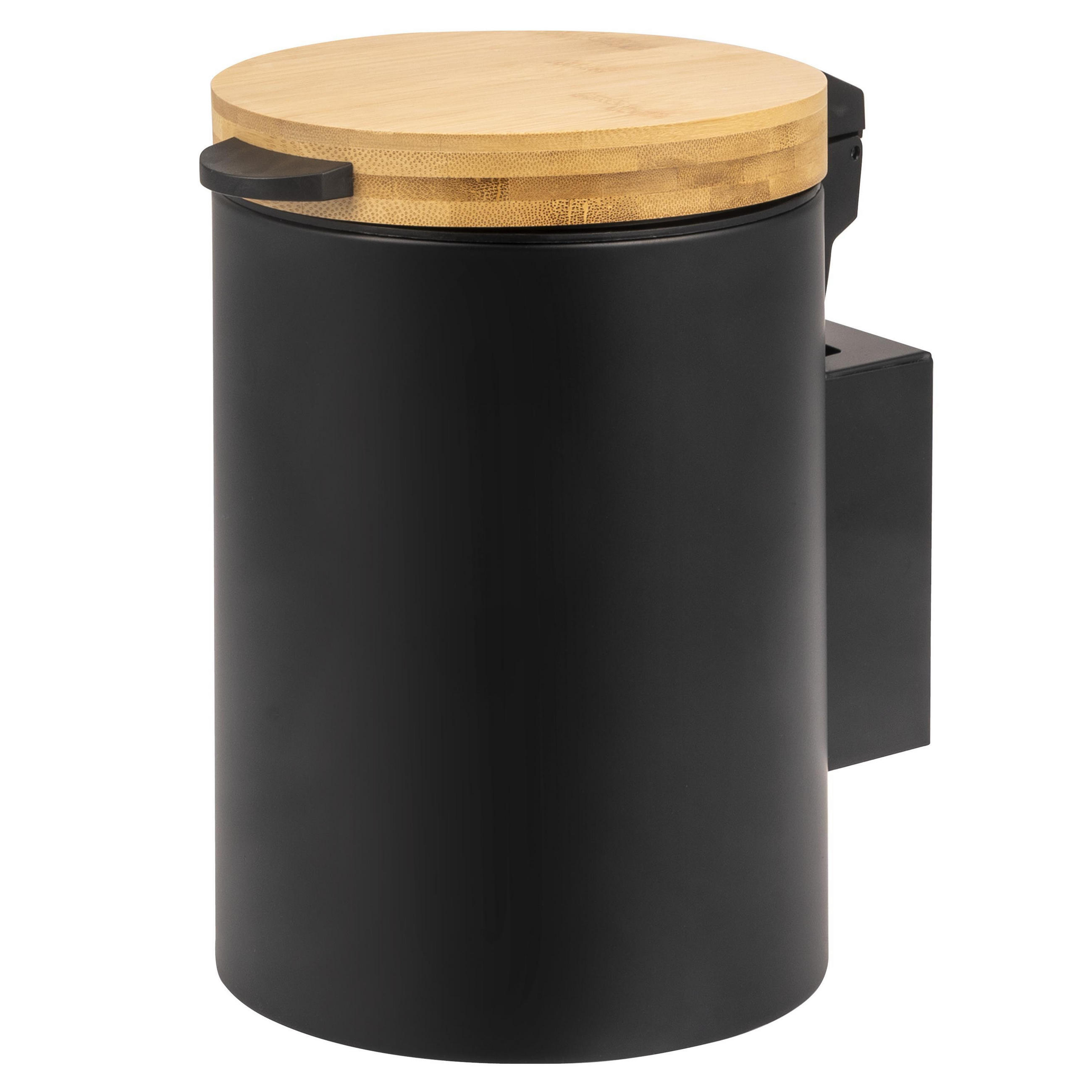 WAND-KOSMETIKEIMER 3 L, rund, schwarz - Schwarz, Metall (17/25/23cm) - bremermann