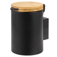 WAND-KOSMETIKEIMER 3 L, rund, schwarz - Schwarz, Metall (17/25/23cm) - bremermann