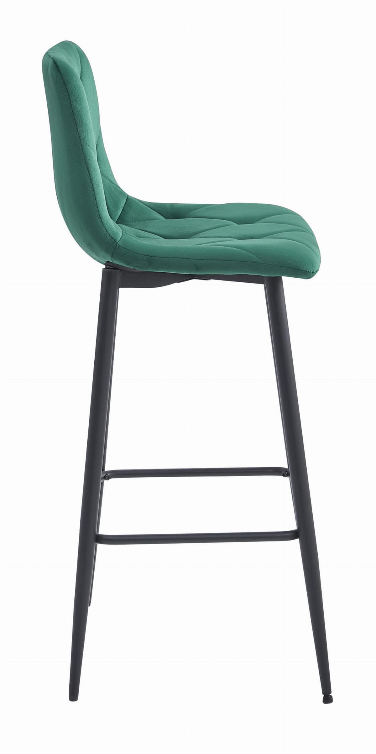 BARHOCKER 2-er Set KODA dunkelgrüner Sitz, schwarze Basis - Dunkelgrün/Schwarz, Textil (43.5/104/32.5cm) - Valora