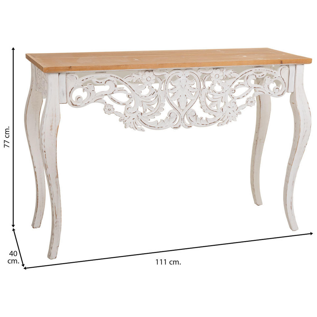 EINGANGSKONSOLE aus Holz 111x40x77 cm - Braun, Holz (40/111/77cm) - Wanderlust