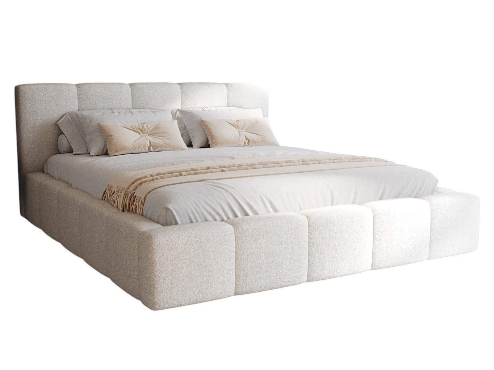 Compleo24 Polsterbett Creme 200x200 cm