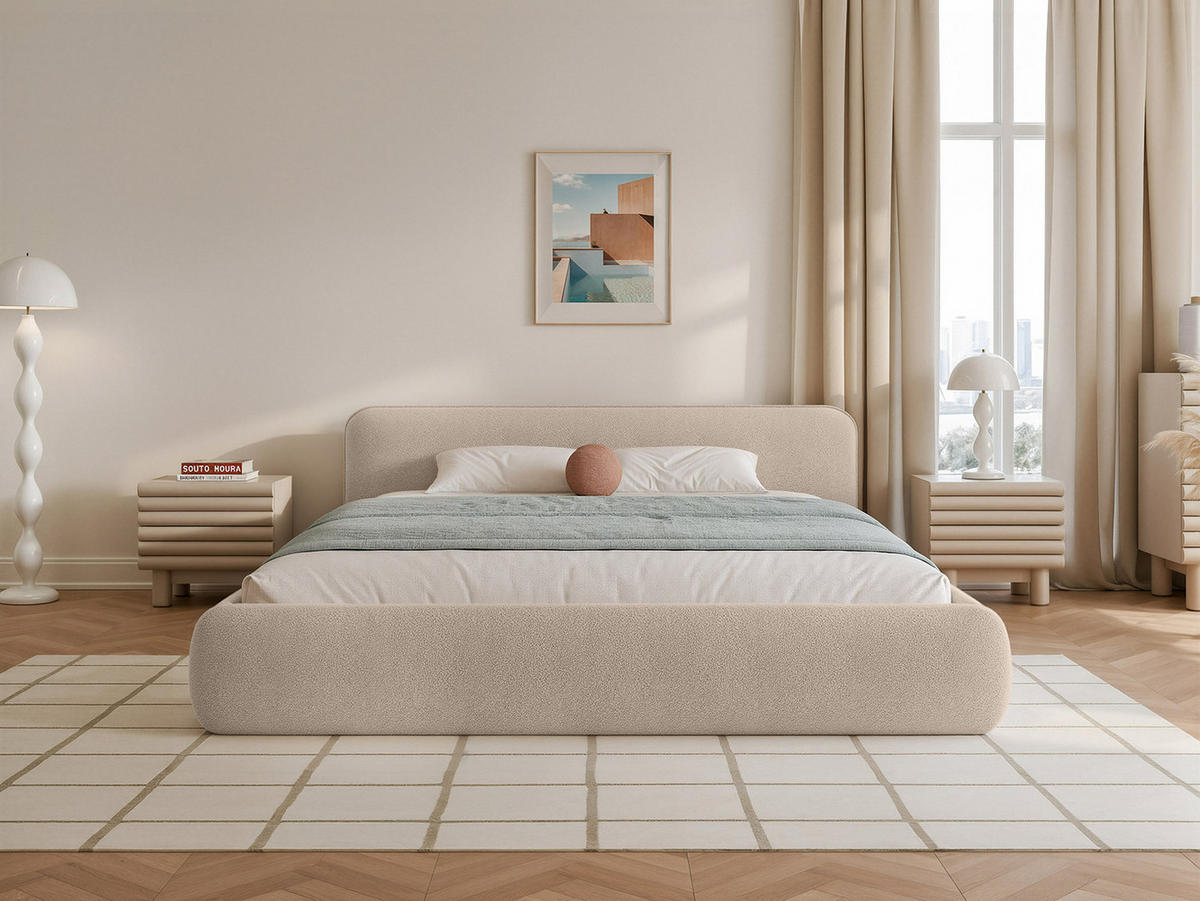 POLSTERBETT Taftan 120x200 cm, Beige - Beige, Textil (200/120cm) - Fedve