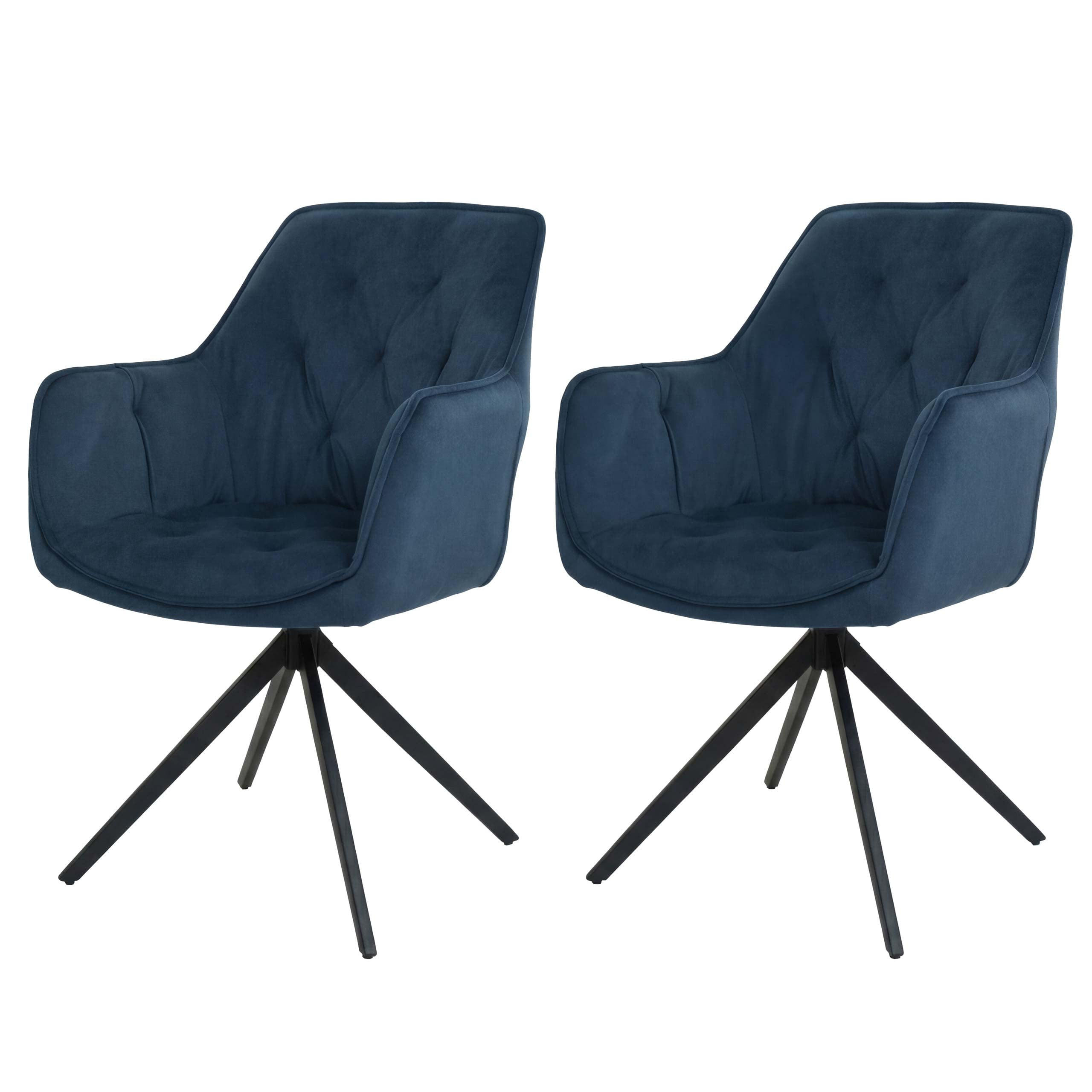 ESSZIMMERSTUHL Blau 2er-Set - Blau, Textil (55/87/60cm) - MCW