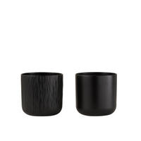 BLUMENTOPF GEN - Keramik - Schwarz - L - 2er Set - Ø 18,5 cm - Schwarz, Keramik (18.5/18cm) - J-Line