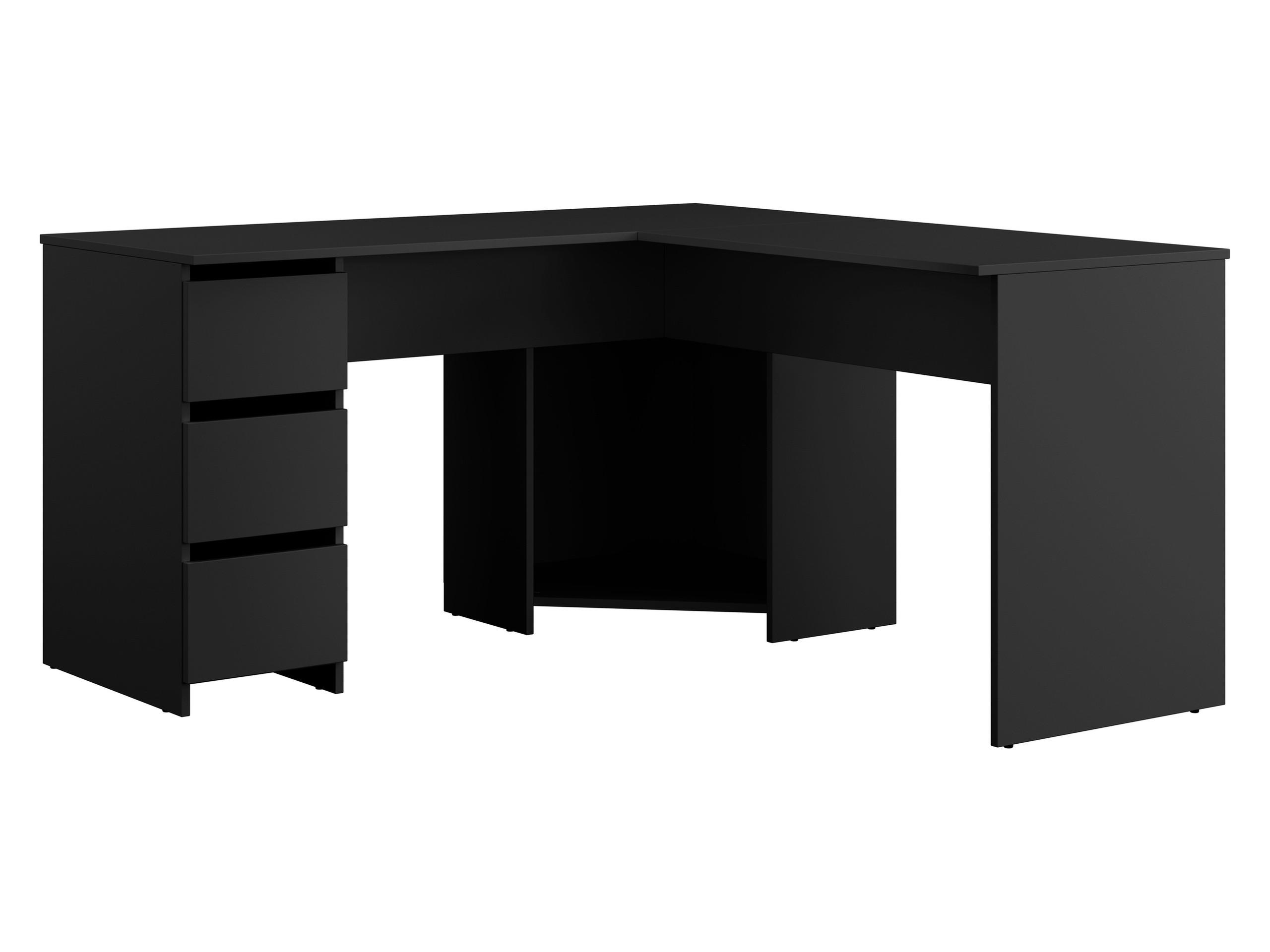 Mirjan24 Eckschreibtisch Schwarz 142x74x142 cm