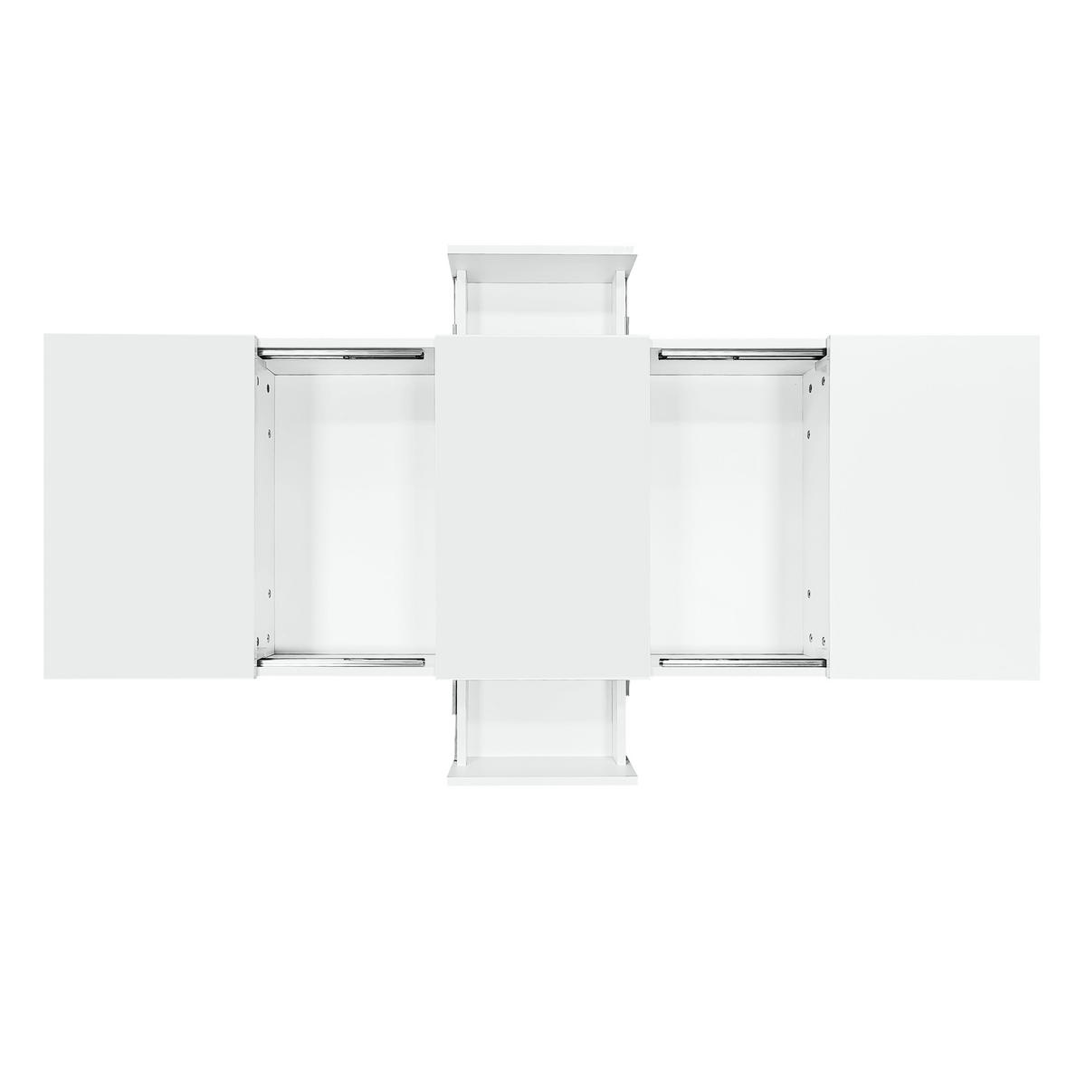 COUCHTISCH Weiß Hochglanz mit Stauraum und Schubladen - Weiß, Holzwerkstoff/Metall (55/100/35cm) - Urban Meuble