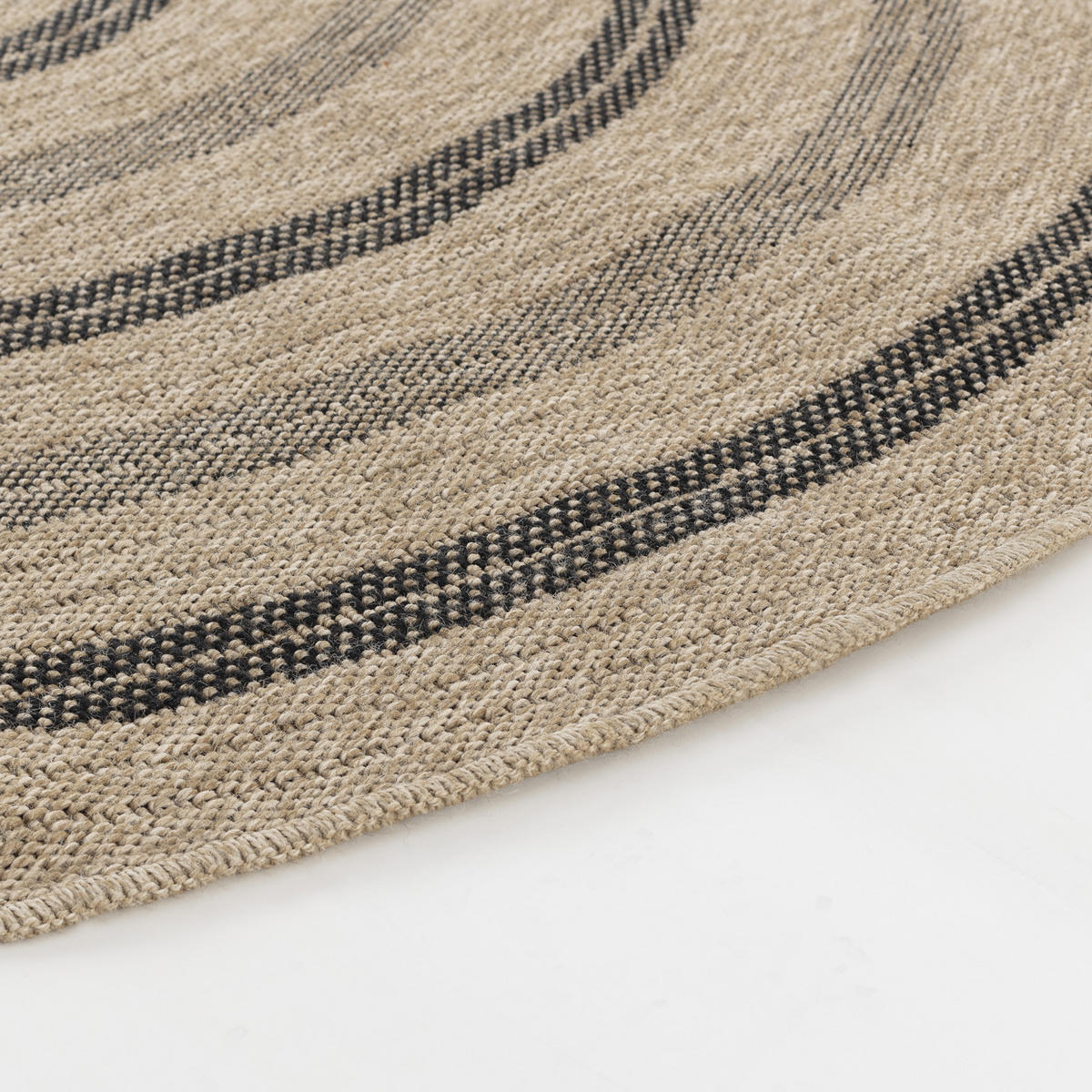 OUTDOORTEPPICH Rund Jute-Optik Ø 160 cm Beige - Beige/Schwarz, Kunststoff/Textil (160/160cm) - LIVABLISS