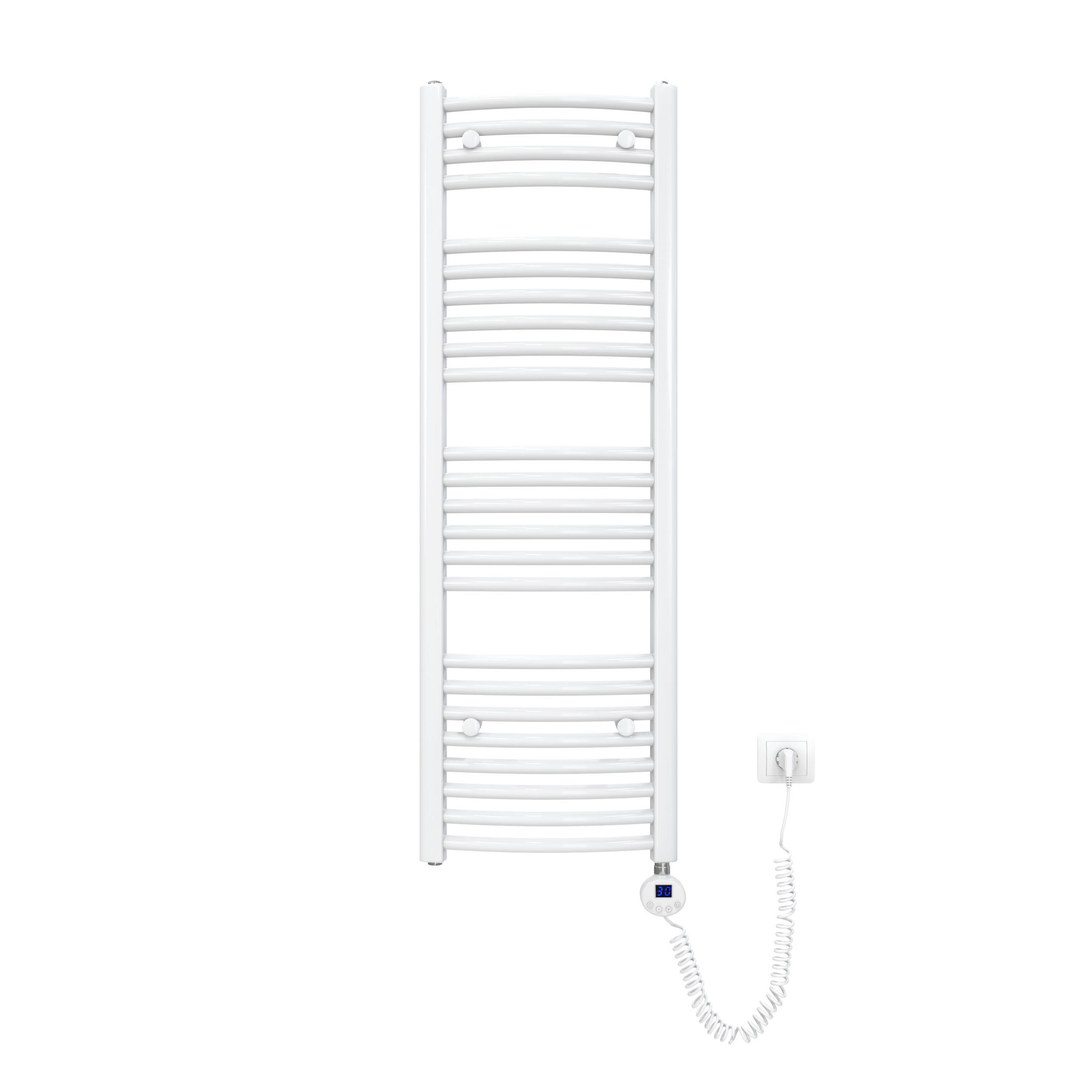 HANDTUCHHEIZKÖRPER elektrisch gebogen Weiß 120/40/5,6 cm - Weiß, Metall (40/120/5.6cm) - EMKE