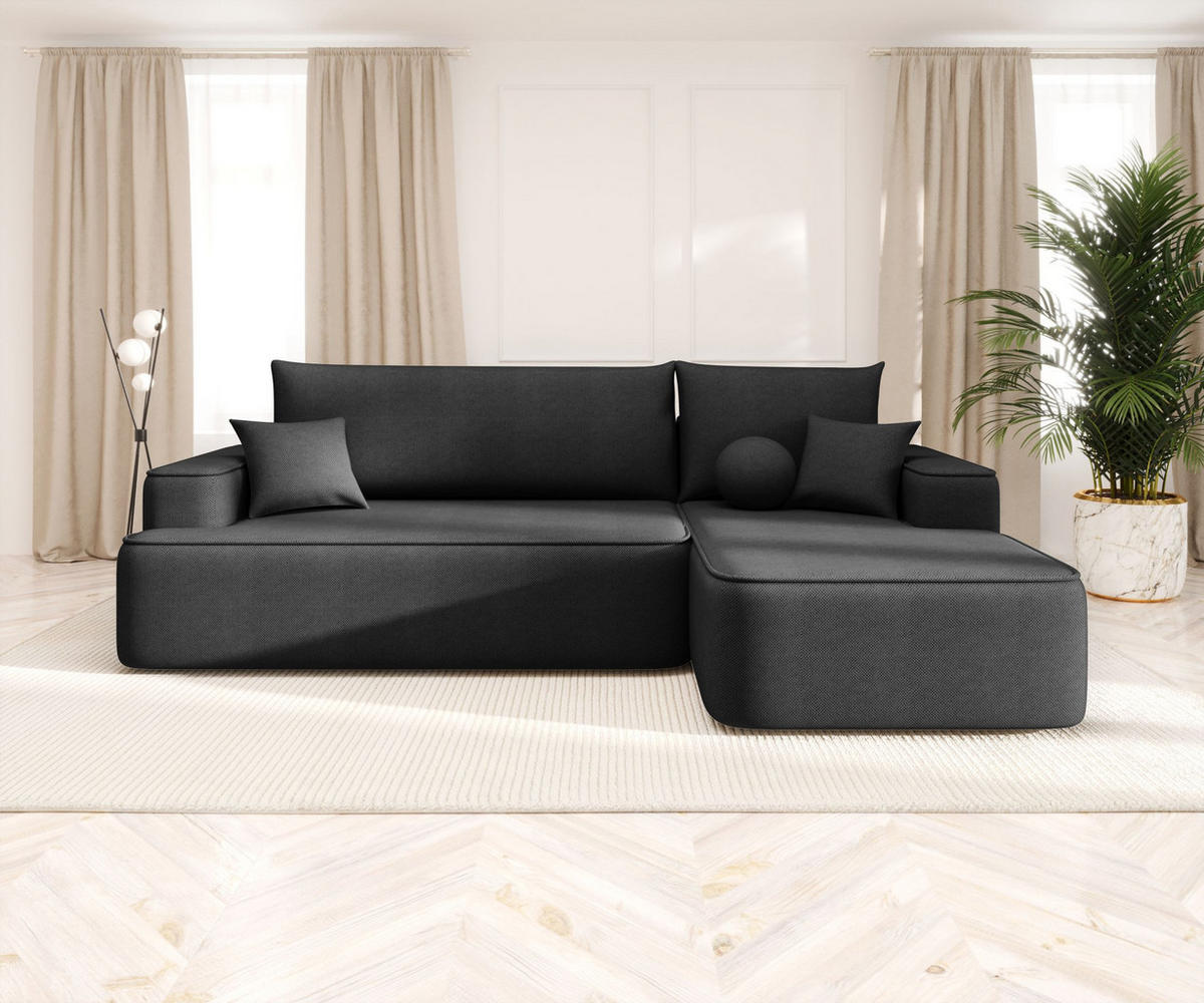 ECKSOFA mit Schlaffunktion FIGO Curio 97 Rechts - Dunkelgrau, Textil (250/150cm) - Bedante