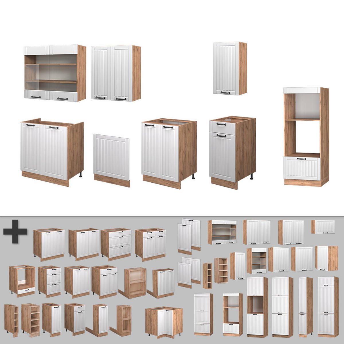 KUCHYŇSKÝ KOUT Fame-Line Bílý venkovský dům - bílá, kompozitní dřevo (300/81.6/46cm) - Vicco