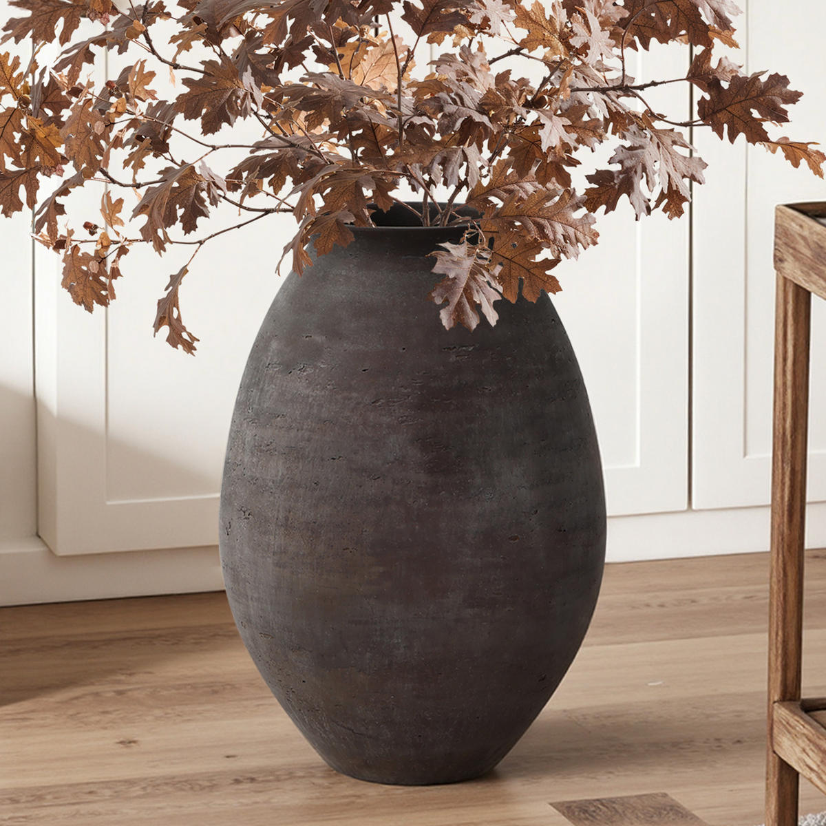VASE Koro, 40 cm Hoch - Dunkelbraun, Naturmaterialien (40cm) - Hometopia