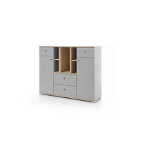 KOMMODE Nova in Grau und Eiche ca. 120 × 100 × 40 cm - Grau, Holzwerkstoff (120/100/40cm)