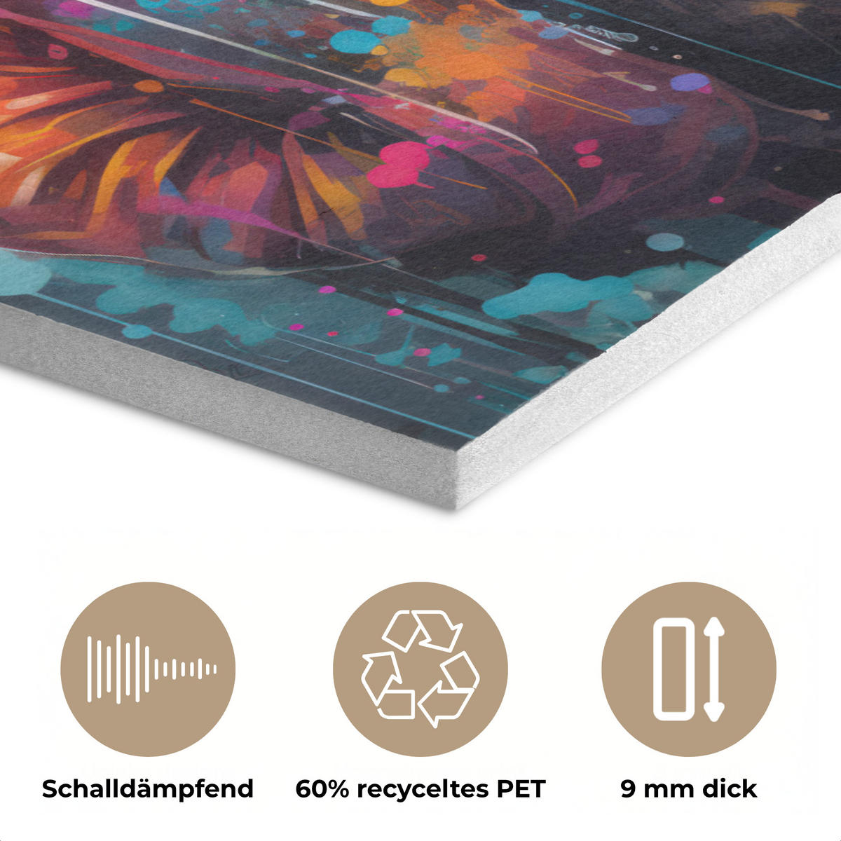 AKUSTIKBILD Panda - Jacke - Graffiti - Orange Wanddeko 60x90 cm - Orange, Kunststoff (60/90/0.9cm) - MuchoWow