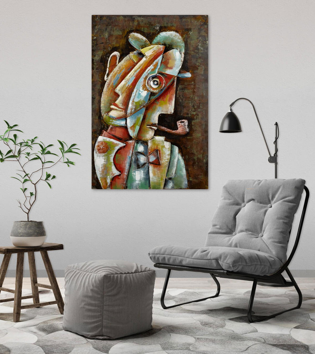METALLBILD Bunt 60/90 cm - Multicolor, Metall (4.2/90cm) - KUNSTLOFT