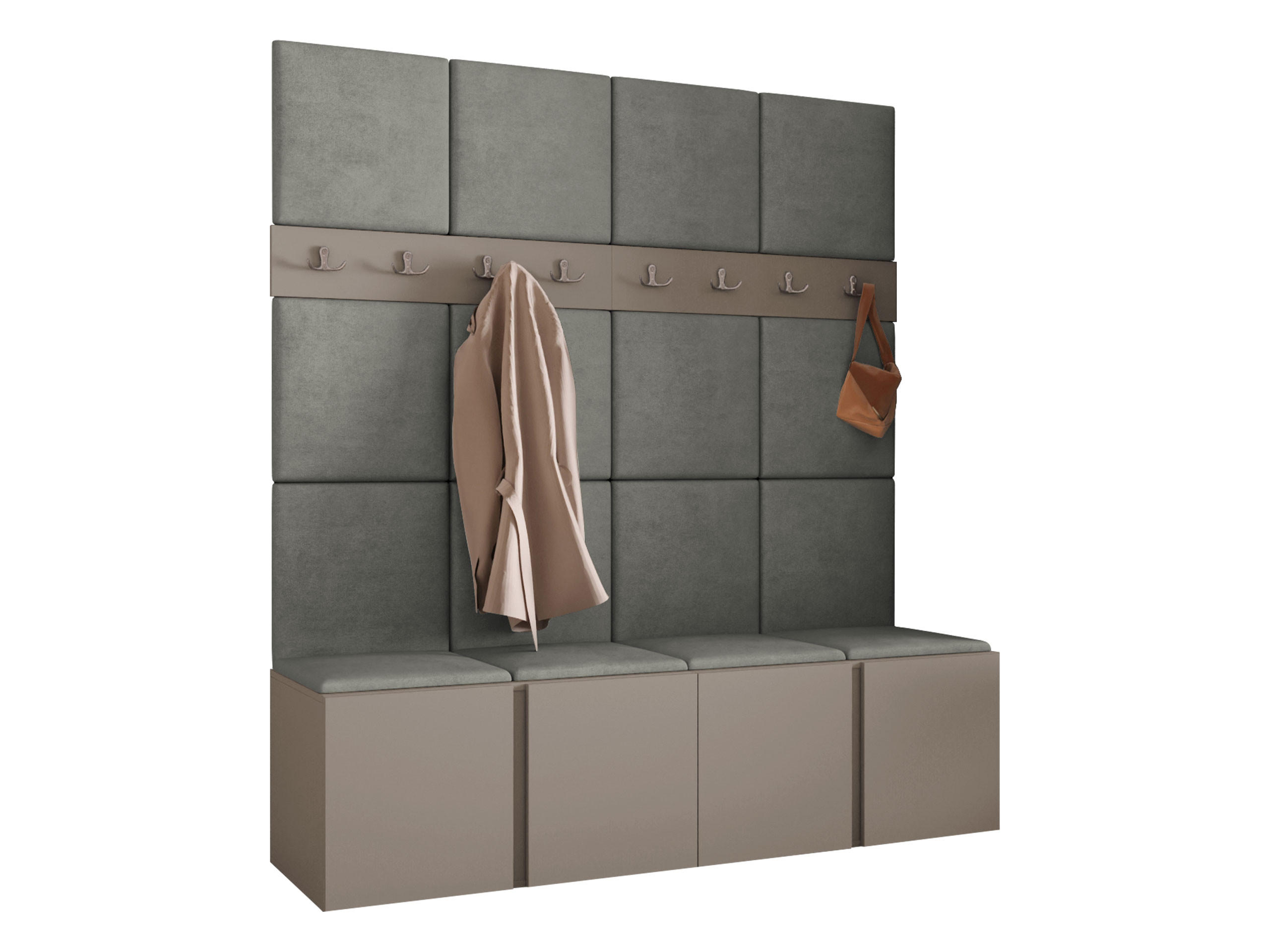 MOBILIER PENTRU HOL Orion V - cașmir/gri, material plastic/compozit lemnos (168/186/46cm) - MIRJAN24