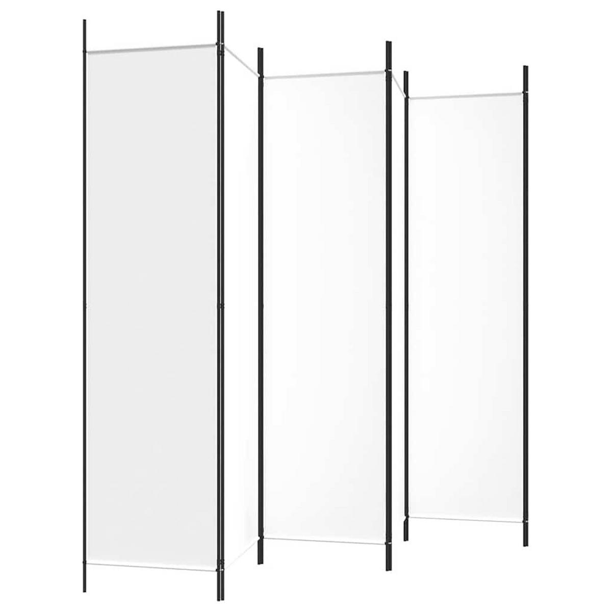 PARAVENT 6-teilig Weiss 300/200 Cm Stoff - Weiß, Textil (300/200/0.1cm) - vidaXL