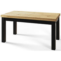 ESSZIMMERTISCH CLASSIC, ausziehbarer Tisch 120-160X80X78 cm, Farbe: ARTISAN, mit Holzbeinen in Farbe Schwarz - Hellbraun/Schwarz, Holzwerkstoff (120/80/78cm) - Alpi-Möbel