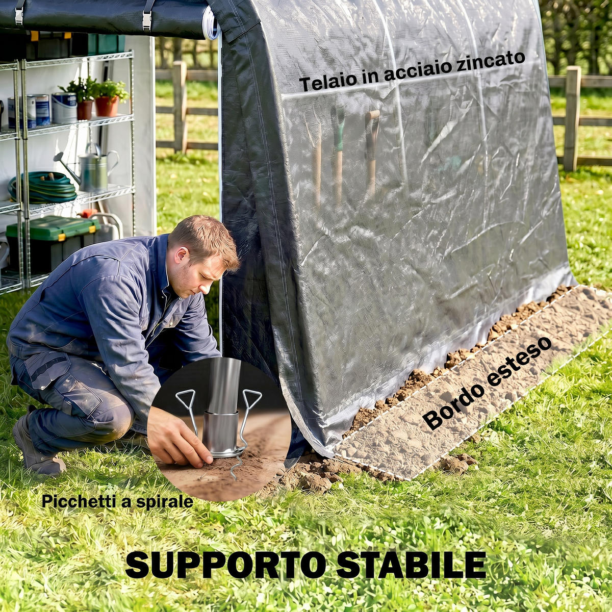 CARPORT Dunkelgrau 1 Stück - Dunkelgrau, Kunststoff/Metall (300/235/300cm) - GiPP