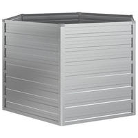 GARTEN-HOCHBEET 129x77 cm Verzinkter Stahl Silber - Silberfarben, Metall (129/77/129cm) - furnicato