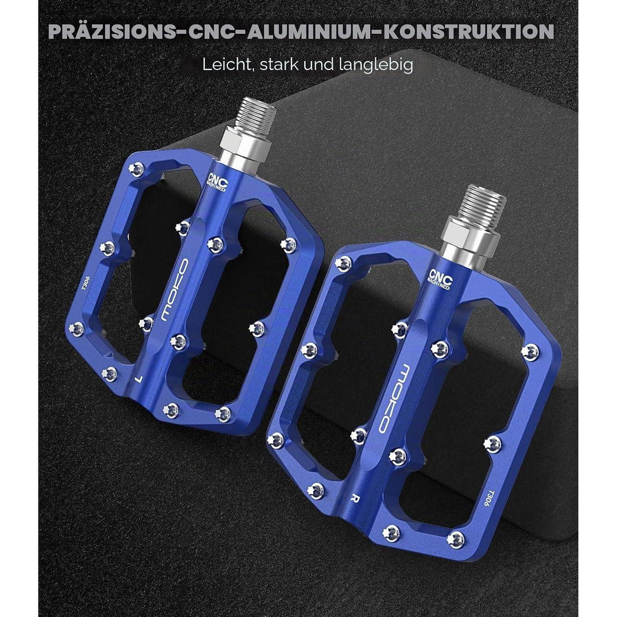 FAHRRADPEDALE Aluminium Blau - Blau, Metall (9.5/1/10cm)