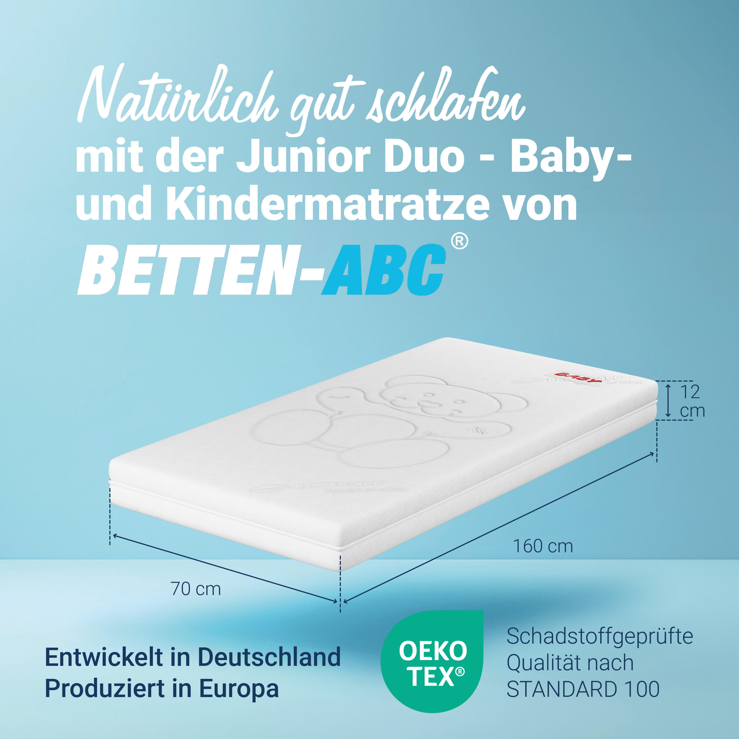 BABYMATRATZE Junior-Duo, mit Trittkante, Größe: 70x160 - Weiß, Textil (70/160cm) - Betten-ABC